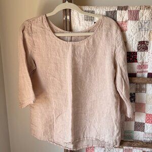 Giusy 3/4 length Sleeve Linen Top